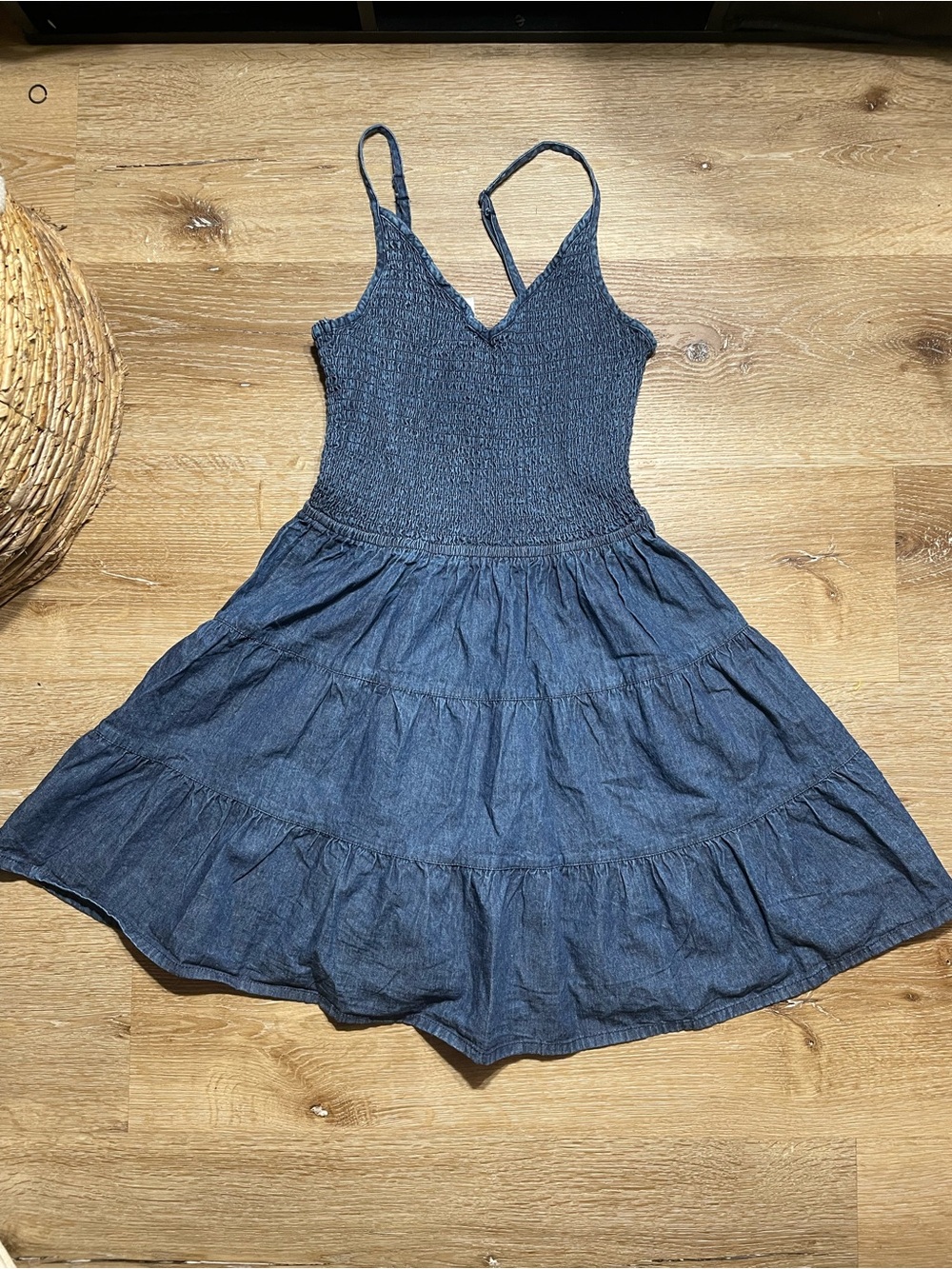 Smocked Chambray Blue Girls' Sundress